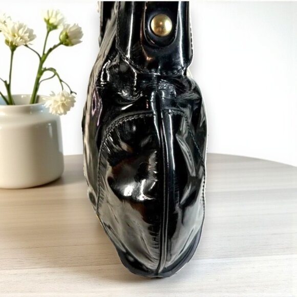 Salvatore Ferragamo Vintage Wicker Lock Patent Leather Shoulder bag with COA - Picture 7 of 14